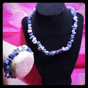 B2G1 FREE!! SODALITE stone Necklace & Bracelet set